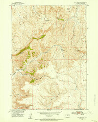 Bull Mountain 1952 topographic map thumbnail