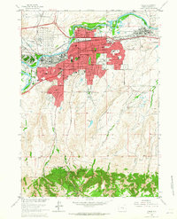 Casper 1961 topographic map thumbnail