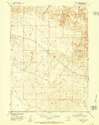 Squaw Butte NE 1952 topographic map thumbnail