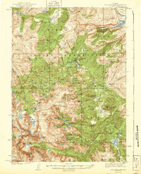 Moccasin Lake 1943 topographic map thumbnail