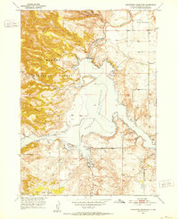 Angostura Reservoir 1950 topographic map thumbnail