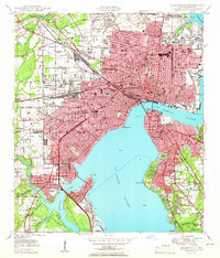 Jacksonville 1950 topographic map preview