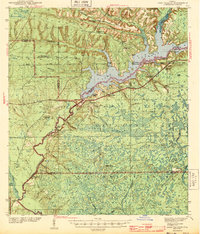 Lake Talquin 1943 topographic map preview