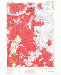 Boston South 1956 topographic map thumbnail