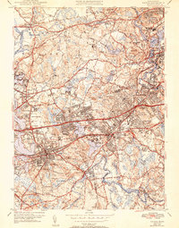 Natick 1943 topographic map preview