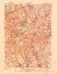 Wrentham 1940 topographic map thumbnail