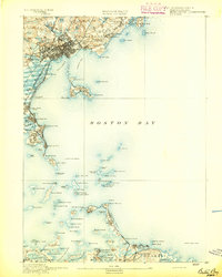 Boston Bay 1892 topographic map thumbnail