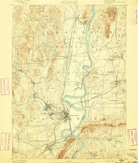 Northampton 1891 topographic map thumbnail
