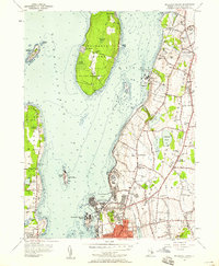 Prudence Island 1955 topographic map thumbnail