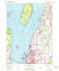 Prudence Island 1955 topographic map thumbnail