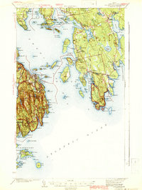 Bar Harbor 1942 topographic map thumbnail