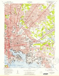 Baltimore East 1953 topographic map preview
