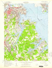Curtis Bay 1957 topographic map thumbnail