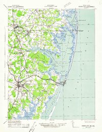 Ocean City 1942 topographic map thumbnail