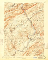 Delaware Watergap 1893 topographic map thumbnail