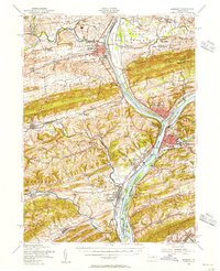 Sunbury 1953 topographic map thumbnail