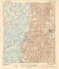 Bay Minette 1943 topographic map thumbnail