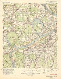 Horseshoe Lake 1939 topographic map thumbnail