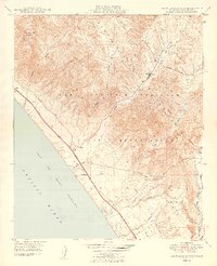 Las Pulgas Canyon 1949 topographic map thumbnail