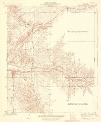 North of Oildale 1936 topographic map thumbnail