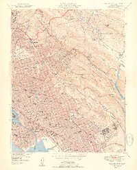 Oakland East 1949 topographic map thumbnail