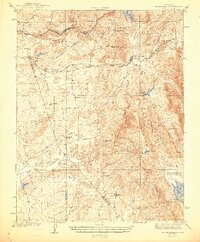 Valley Springs 1944 topographic map preview