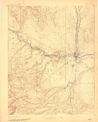 Pueblo 1891 topographic map preview