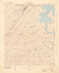 Lake Toccoa 1947 topographic map thumbnail