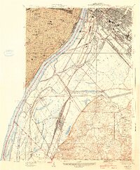 Cahokia 1940 topographic map preview