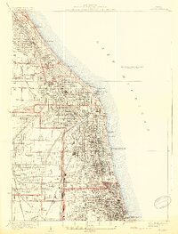 Evanston 1928 topographic map thumbnail