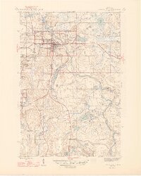 Crystal Falls 1946 topographic map thumbnail