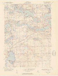 Walled Lake 1952 topographic map thumbnail