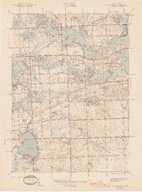 Walled Lake 1945 topographic map thumbnail