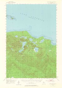 Huron Mountain 1954 topographic map thumbnail