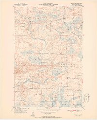 Biwabik NE 1951 topographic map thumbnail