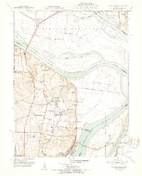 Columbia Bottom 1951 topographic map thumbnail