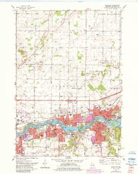 Kaukauna 1974 topographic map thumbnail