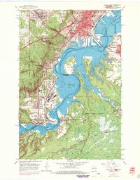 West Duluth 1954 topographic map thumbnail