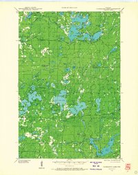 Namekagon Lake 1943 topographic map thumbnail