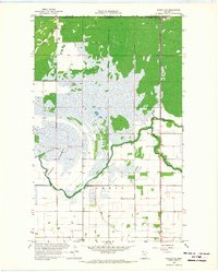 Roseau NE 1966 topographic map thumbnail