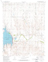 Cedar Bluff Dam 1974 topographic map thumbnail