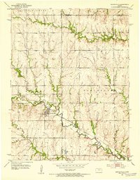 Harveyville 1952 topographic map thumbnail