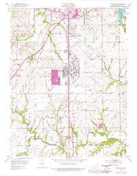 Wakarusa 1955 topographic map preview