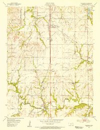 Wakarusa 1955 topographic map preview