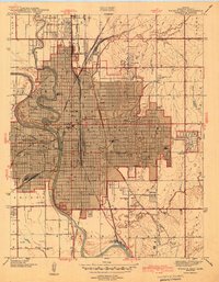 Wichita East 1943 topographic map thumbnail