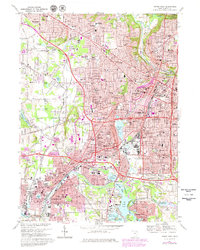 Akron West 1967 topographic map thumbnail