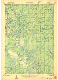 Three Lakes 1945 topographic map thumbnail