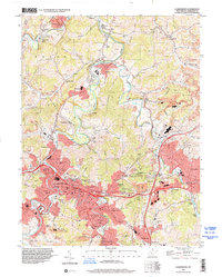Clarksburg 1996 topographic map thumbnail