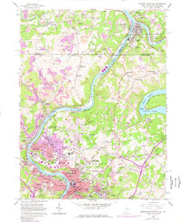 Morgantown North 1957 topographic map thumbnail