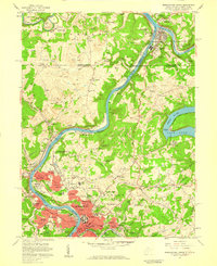 Morgantown North 1957 topographic map thumbnail